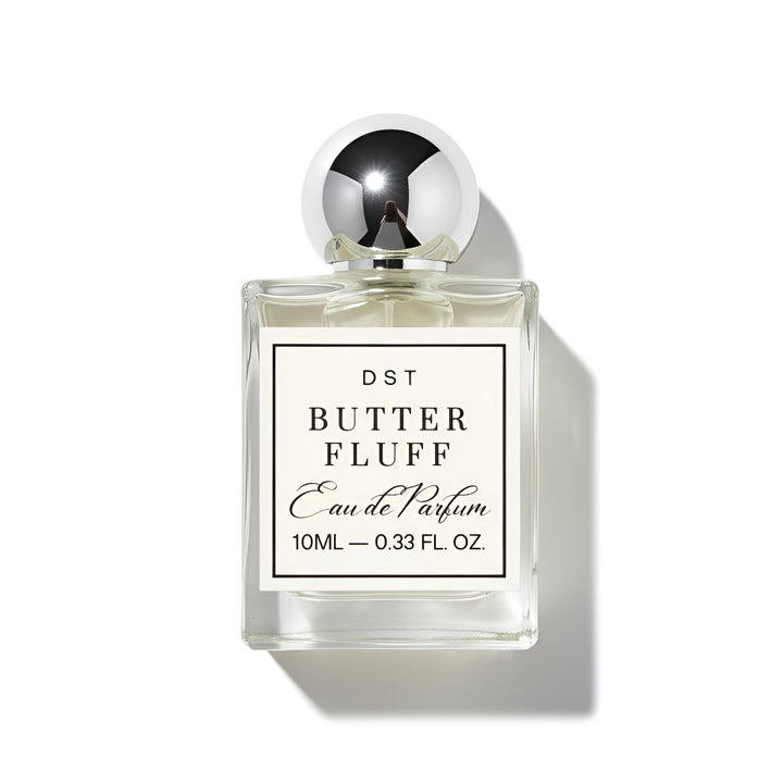 DST Fragrances Perfume bottle labeled 'Butter Fluff Eau de Parfum' on a white background