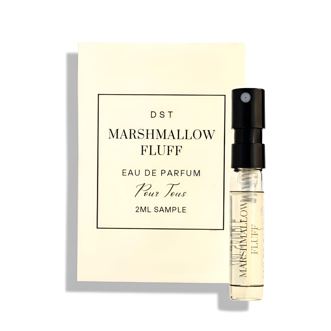 DST Fragrances Marshmallow Fluff perfume sample with packaging on a white background