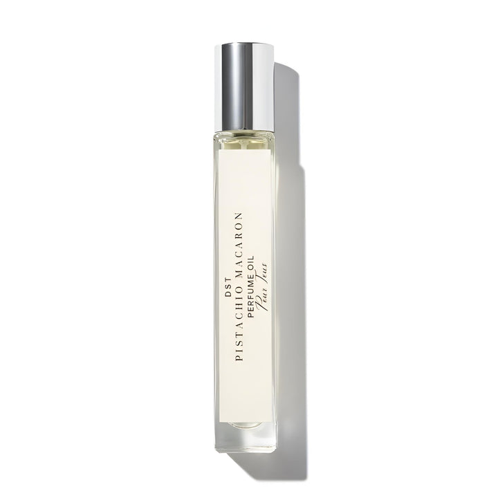 DST Fragrances Pistachio macaron Perfume oil bottle with a white background