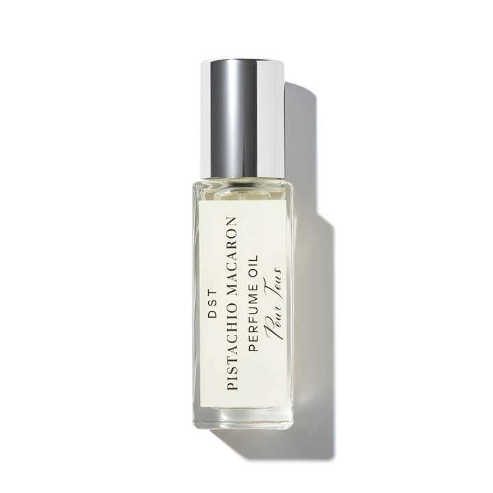 DST Fragrances Pistachio macaron Perfume oil bottle with a white background