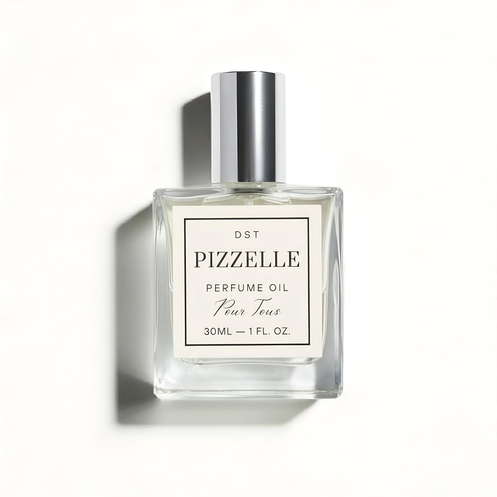 Pizzarelle perfume oil bottle on a white background