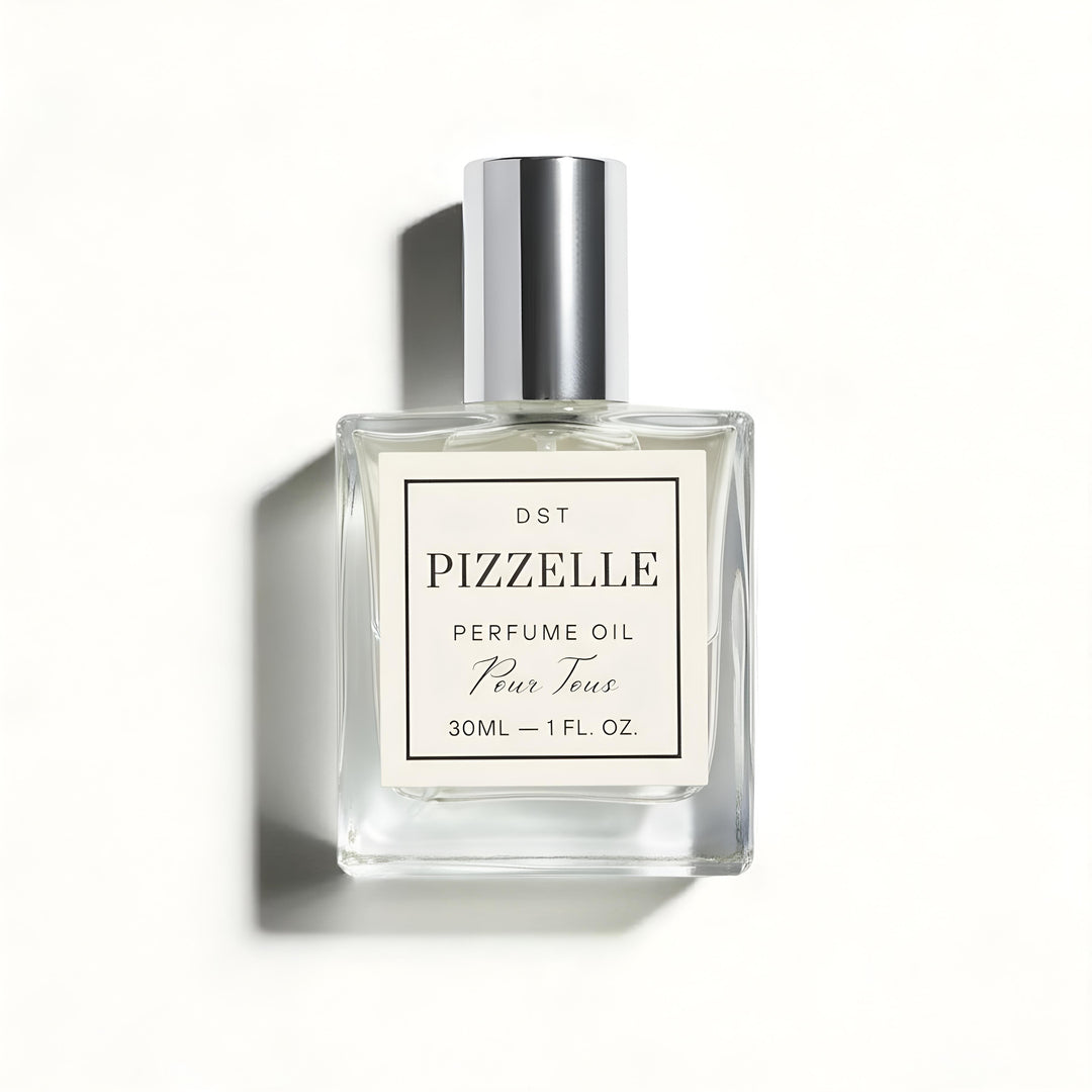 Pizzarelle perfume oil bottle on a white background