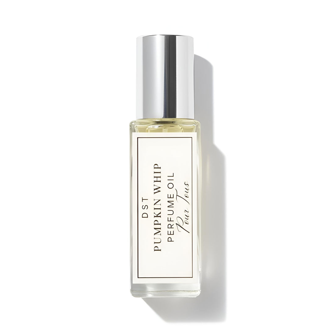 Perfume oil bottle labeled 'Pumpkin Whip' on a white background