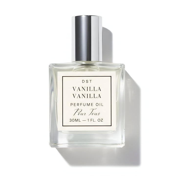 Vanilla Vanilla perfume oil bottle on a white background