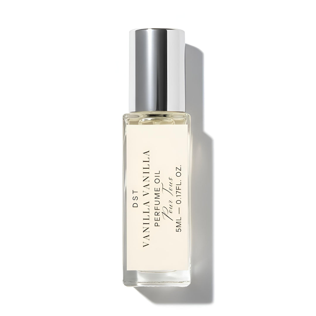 Vanilla Vanilla perfume oil bottle on a white background