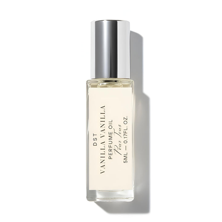 Vanilla Vanilla perfume oil bottle on a white background