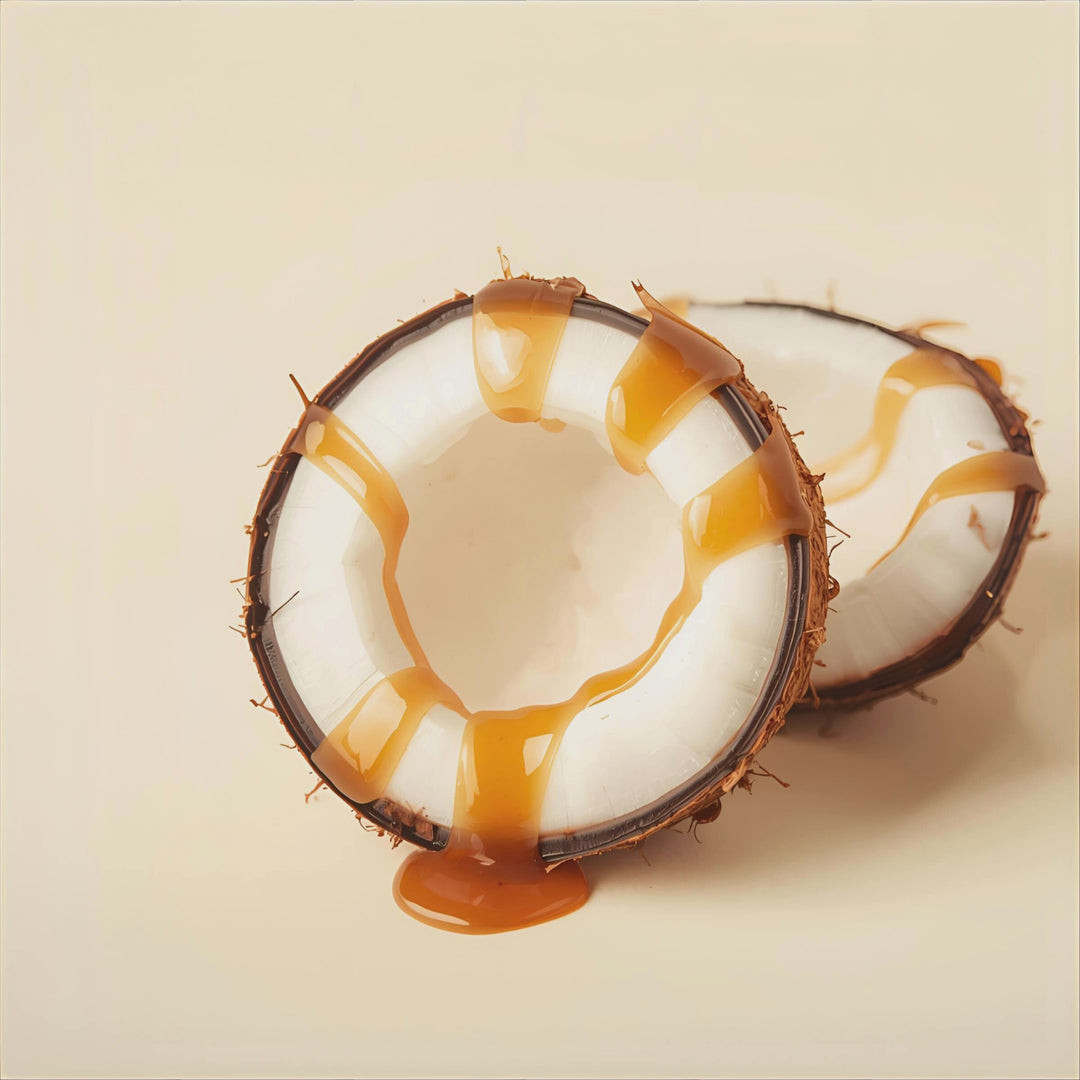 Vanilla Creme Coconut Sugar fragrance notes. Top notes: honey. Middle Notes: coconut, caramel, monk fruit. Base notes: brown sugar, vanilla.