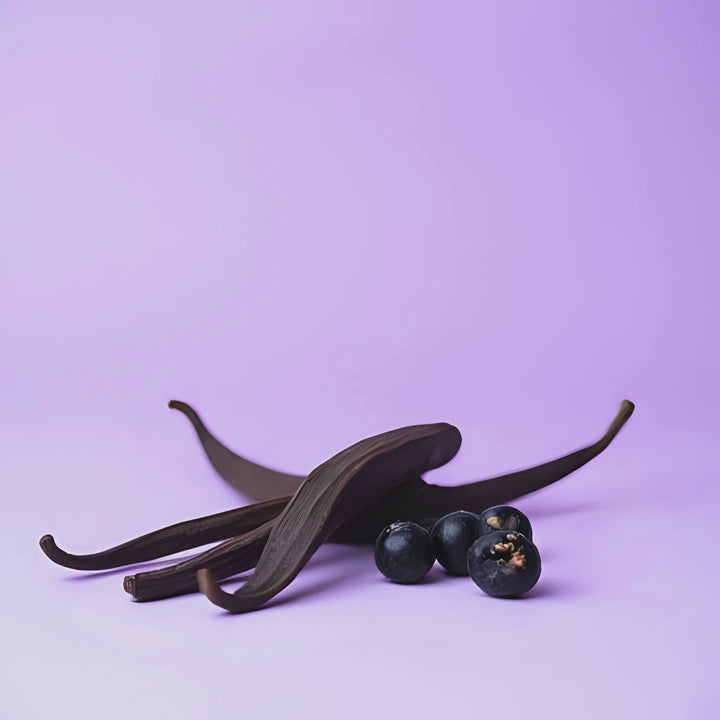 Black Currant Vanilla Fragrance Notes. Top Notes: Black Currant. Middle Notes: Amber, Tonka Bean. Base Notes: Vanilla Bean.