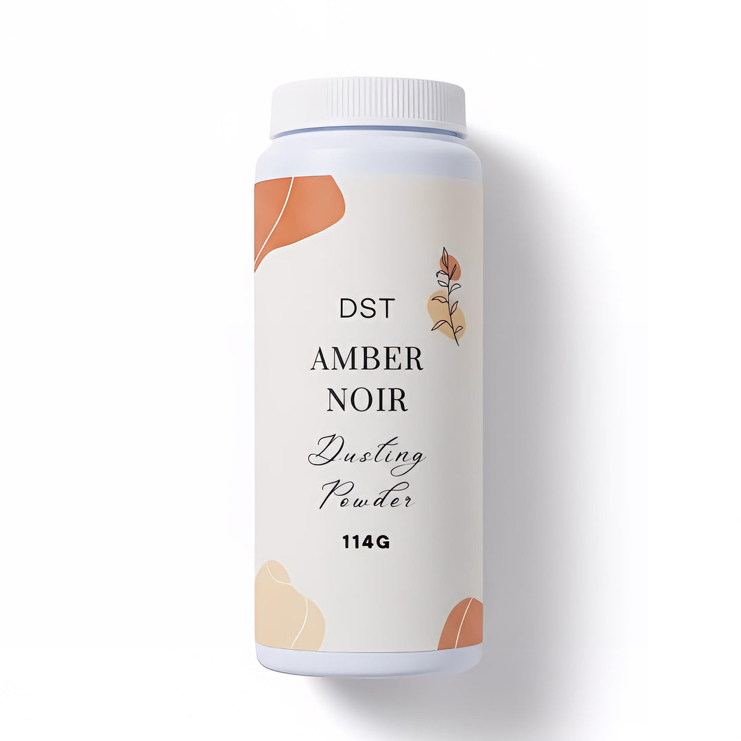 Bottle of DST Fragrances Vanilla Bean Dusting Powder on a white background with contact shadow.