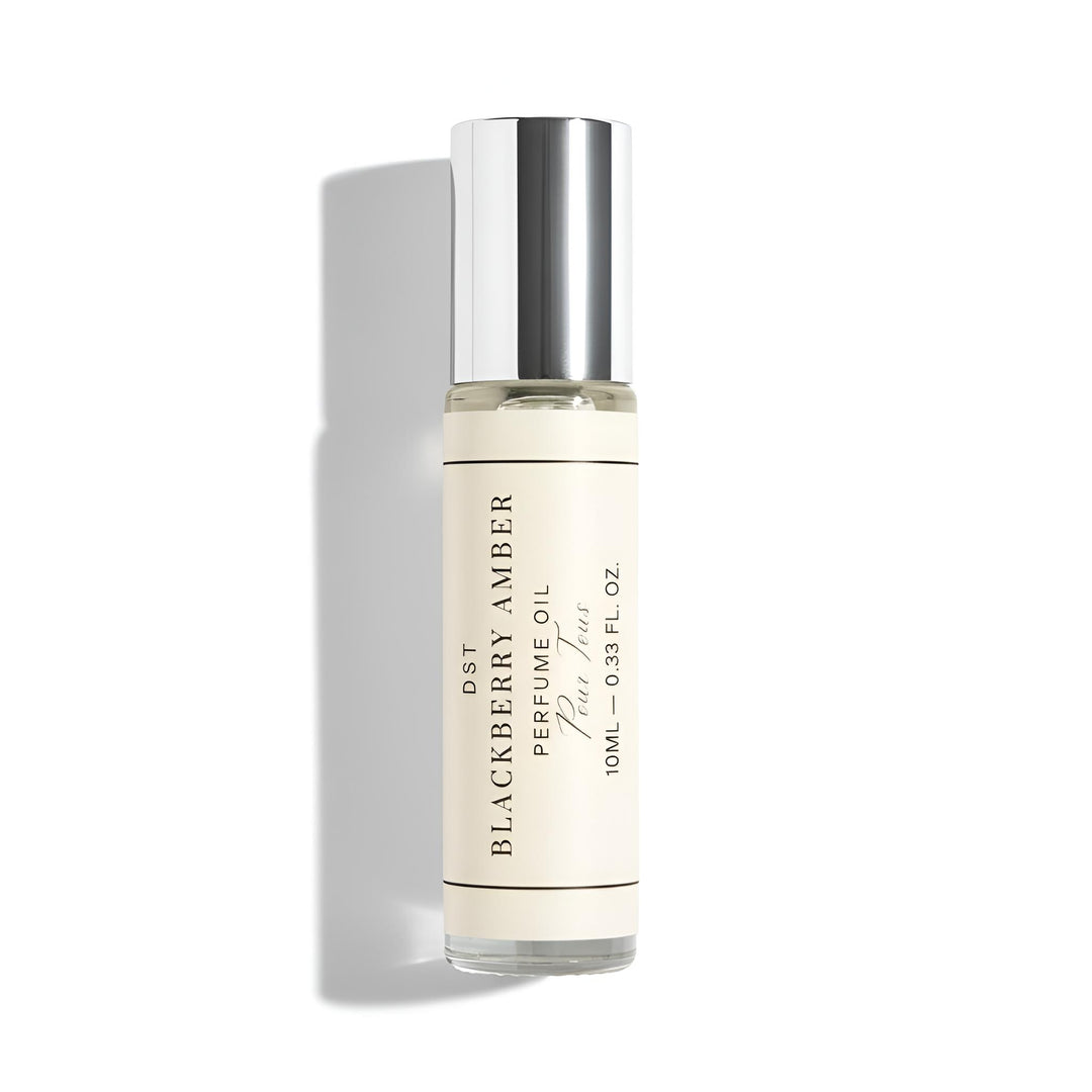 Blackberry Amber Perfume Oil 10ml against a white background 