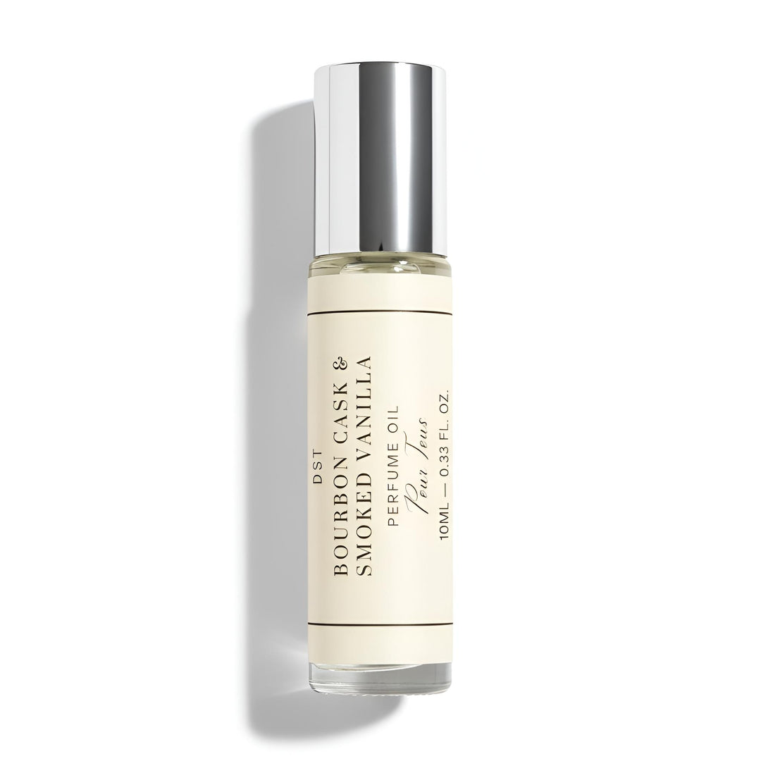 Bourbon Cask Smoked Vanilla Perfume Oil 10ml against a white background 