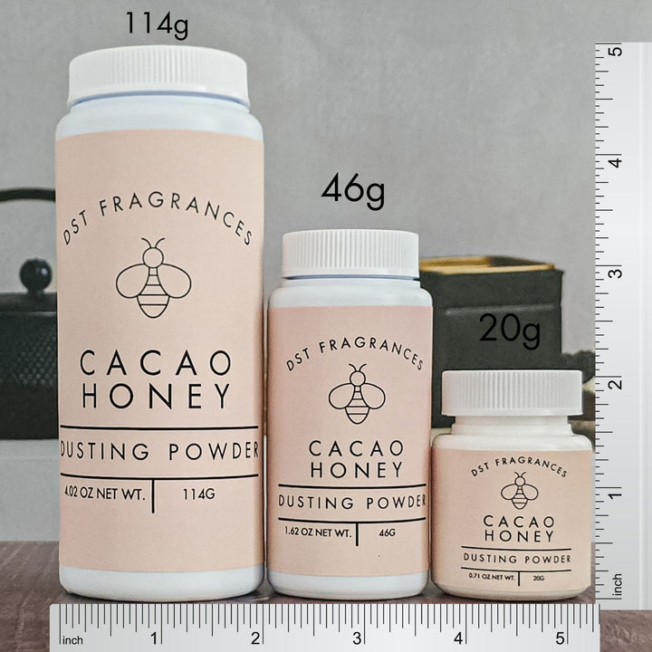 Cacao Honey Body Powder Size Comparison