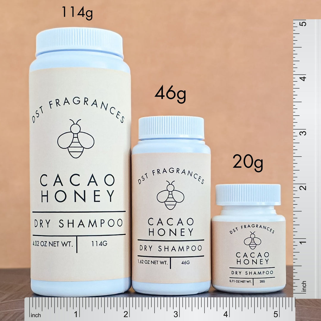 Cacao Honey Dry Shampoo Powder 114g Size Comparison