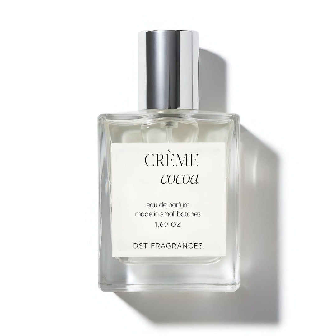 50ml bottle of Creme Cocoa Eau de Parfum by DST Fragrances against a white background.