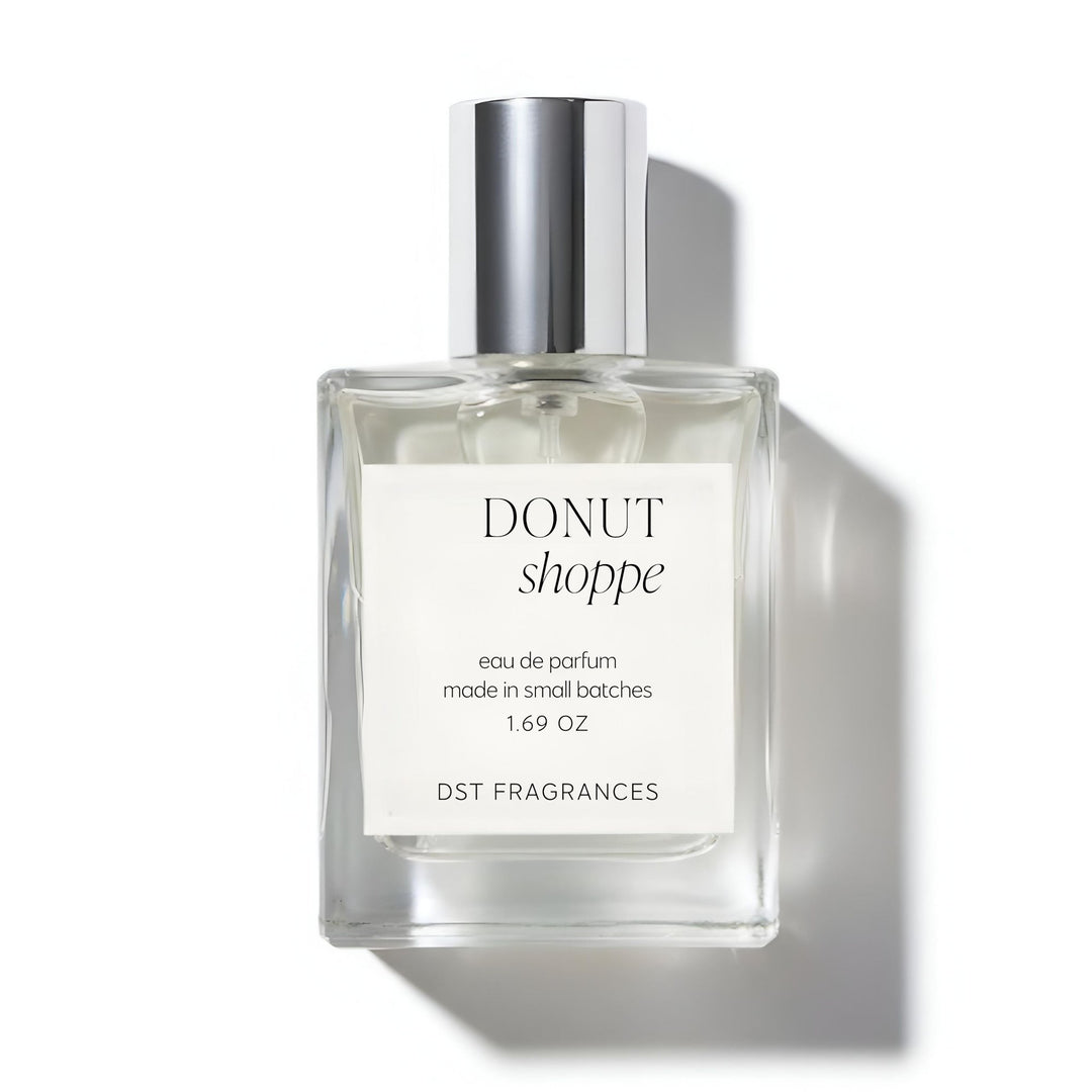 50ml bottle of Donut Shoppe Eau de Parfum by DST Fragrances against a white background.