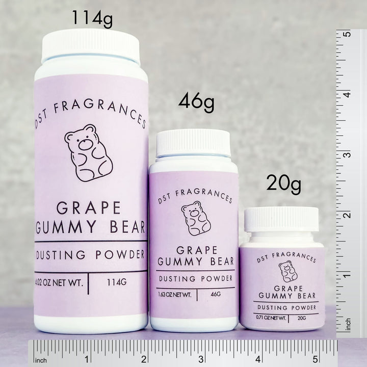 Grape Gummy Bear Powder Size Comparison 