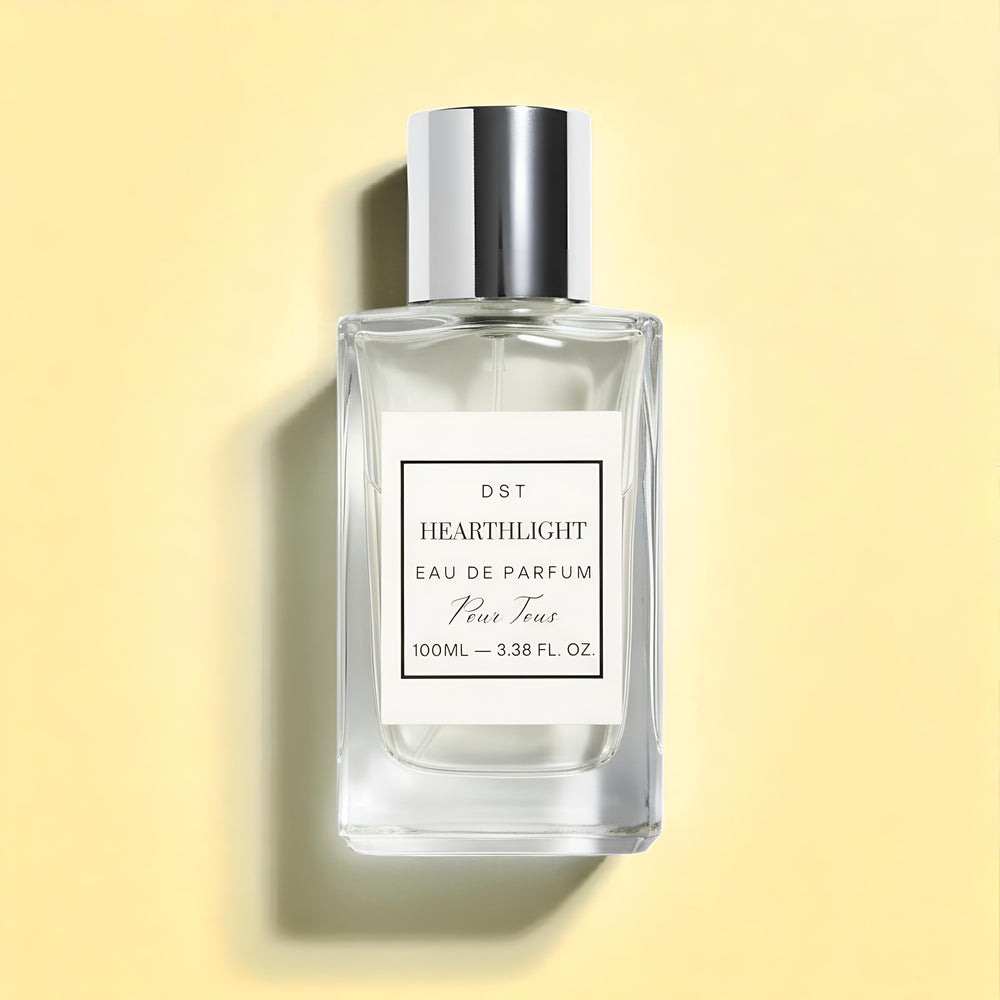 DST Fragrances Hearthlight Eau de Parfum Spray against an ivory background with cast shadow. 