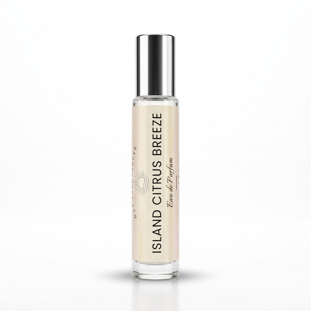 15ml bottle of Island Citrus Breeze EDP by DST Fragrances against a white background.