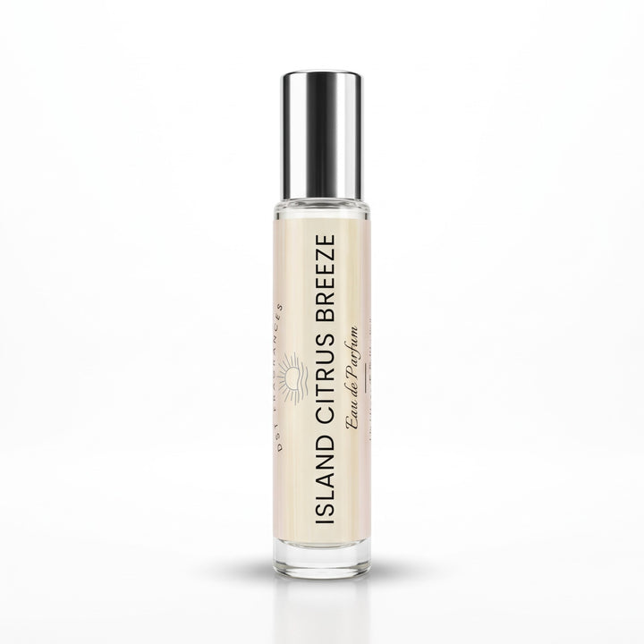 15ml bottle of Island Citrus Breeze EDP by DST Fragrances against a white background.