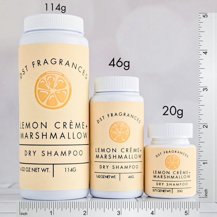 Lemon Crème Marshmallow Dry Shampoo Size Comparison