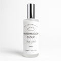 A frosted glass bottle of Dst Fragrances Marshmallow Cloud Body Splash with a reflective silver cap, set against a clean white background.