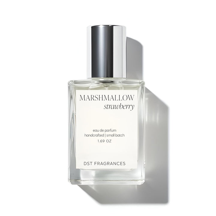 50ml bottle of Marshmallow Strawberry Eau de Parfum by DST Fragrances against a white background.