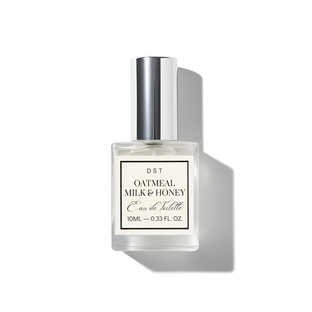 Oatmeal Milk and Honey Eau de Toilette 10ml on a white background 