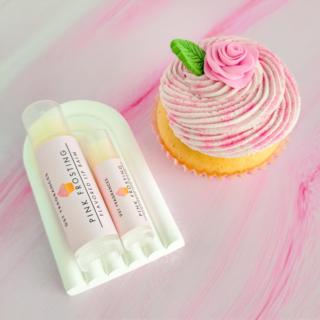 Pink Frosting Lip Balm Size Comparison 