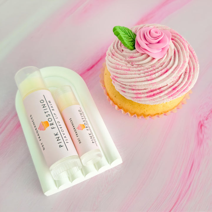 Pink Frosting Lip Balm Size Comparison 