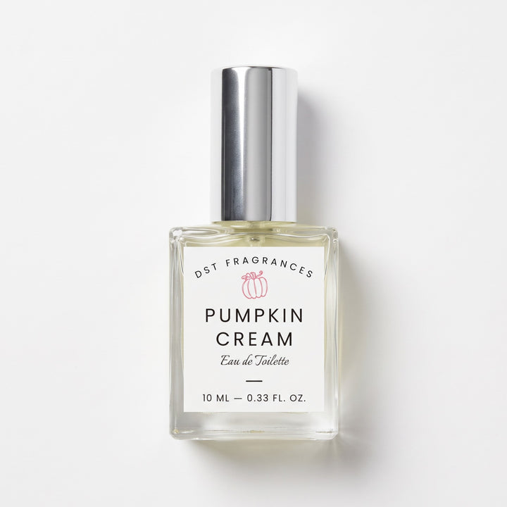 10ml EDT Pumpkin Cream spray by DST Fragrances against a white background.