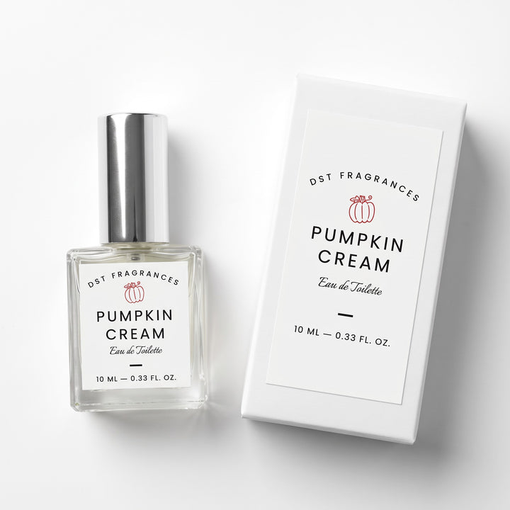 10ml EDT Pumpkin Cream spray by DST Fragrances and its box.