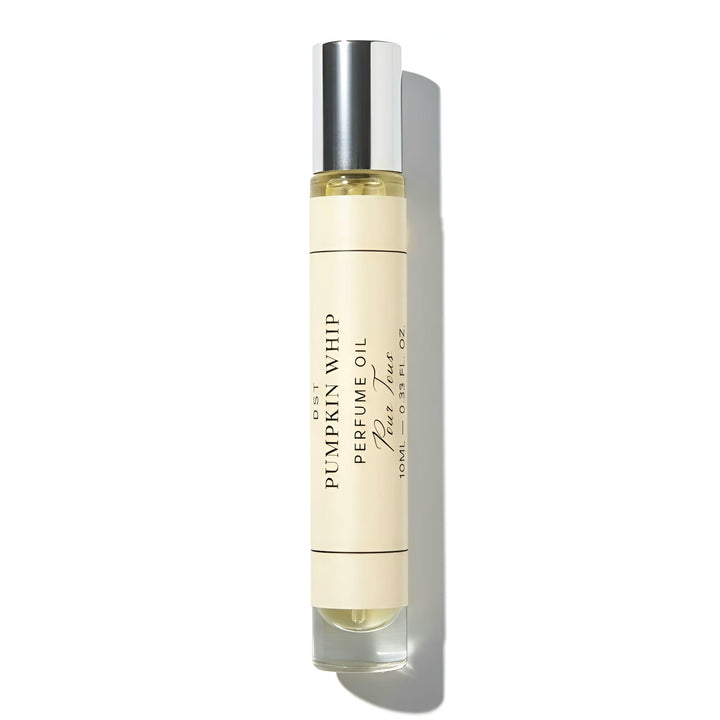 Perfume oil bottle labeled 'Pumpkin Whip' on a white background