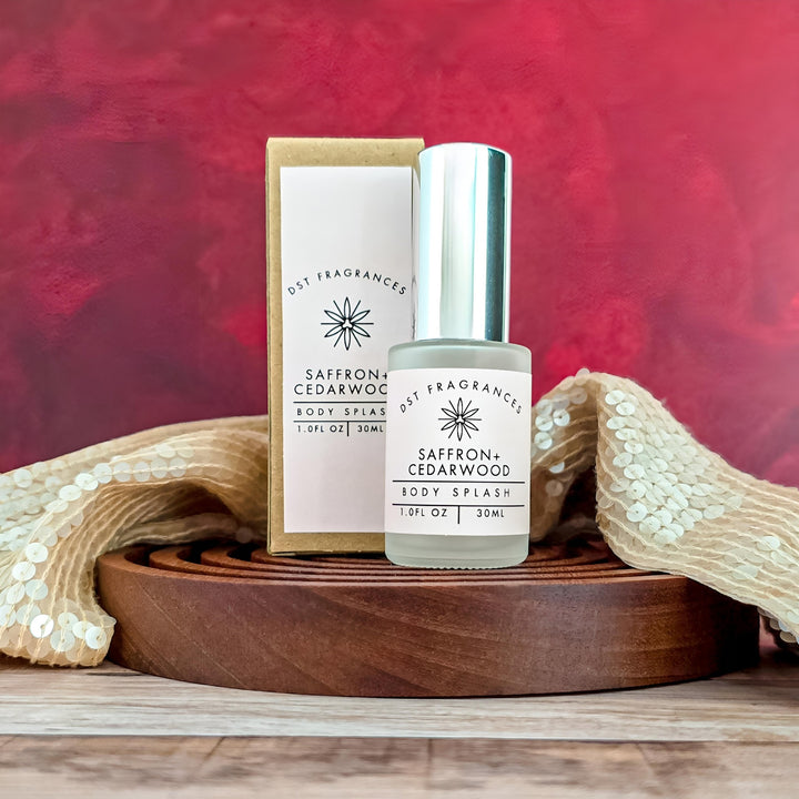 Saffron Cedarwood Body Splash 1oz Box