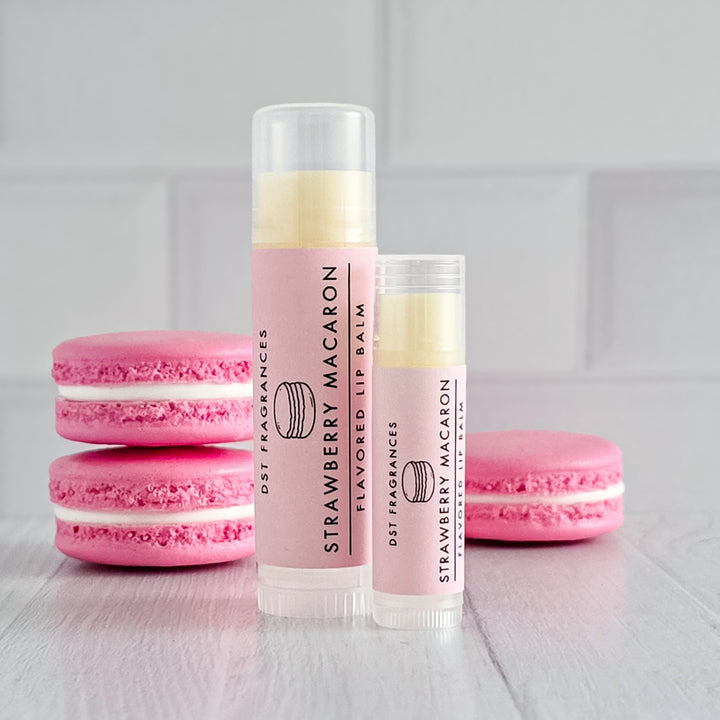 Strawberry Macaron Lip Balm Size Comparison