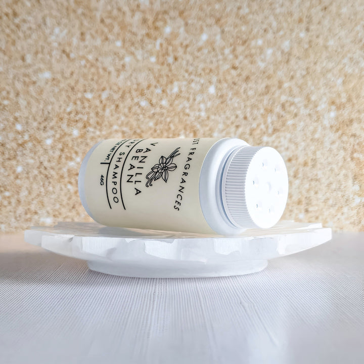 Vanilla Bean Dry Shampoo Powder Side View