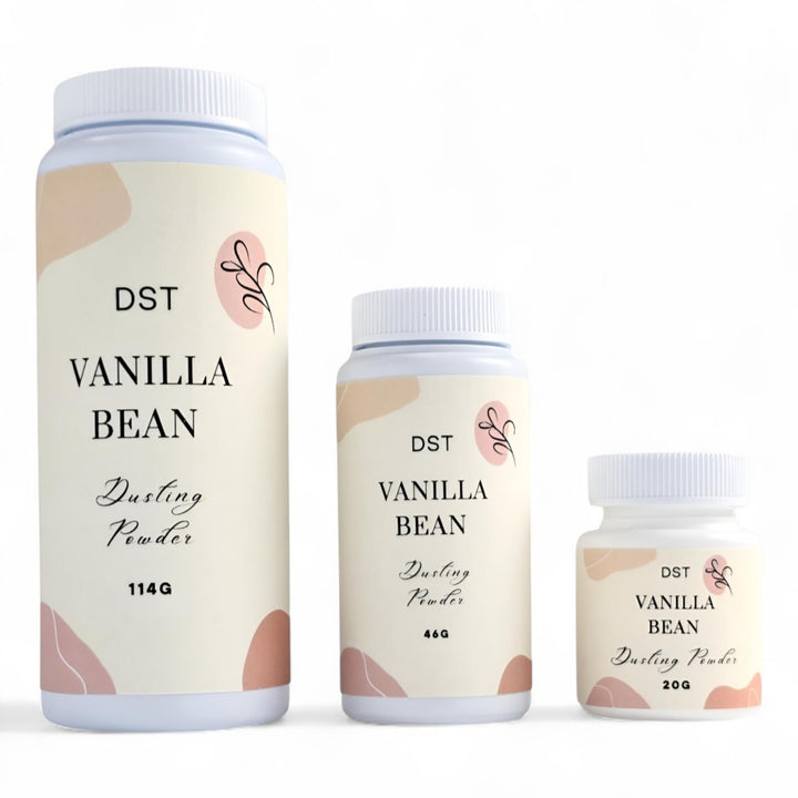 Vanilla Bean Dusting Powder Size Comparison