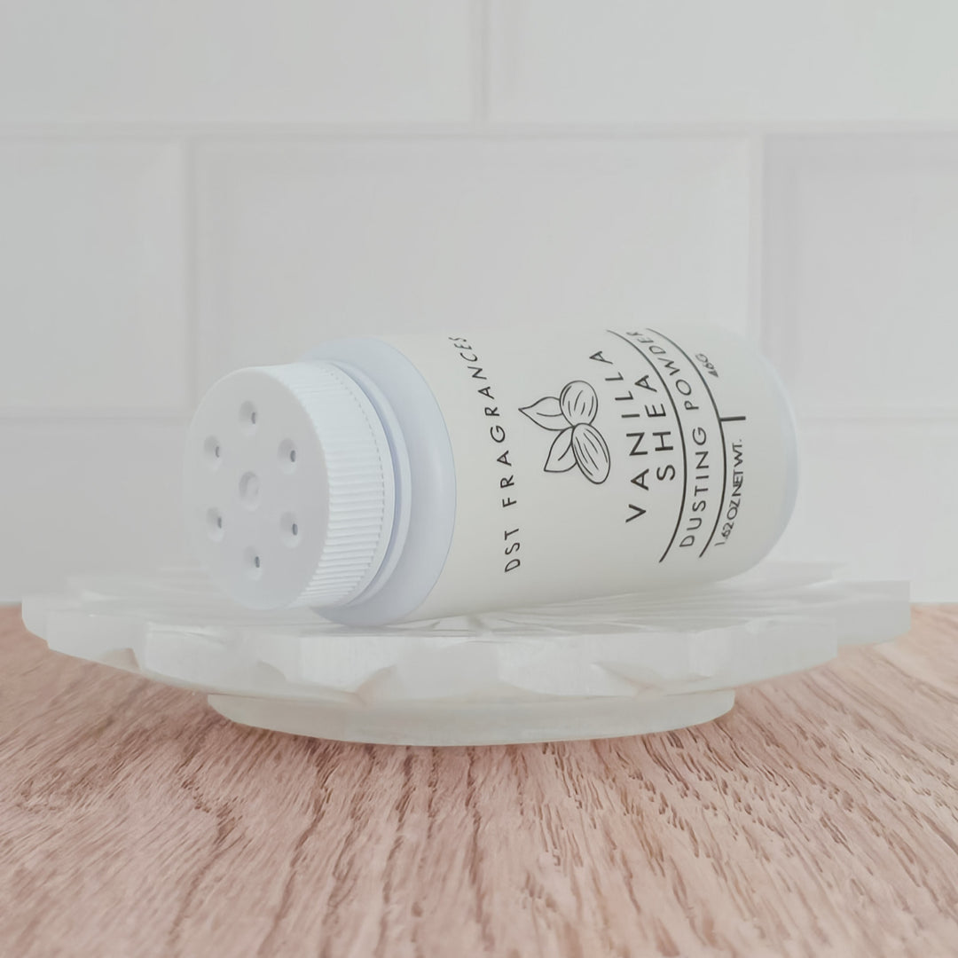 Vanilla Shea Body Dusting Powder 3oz Side View