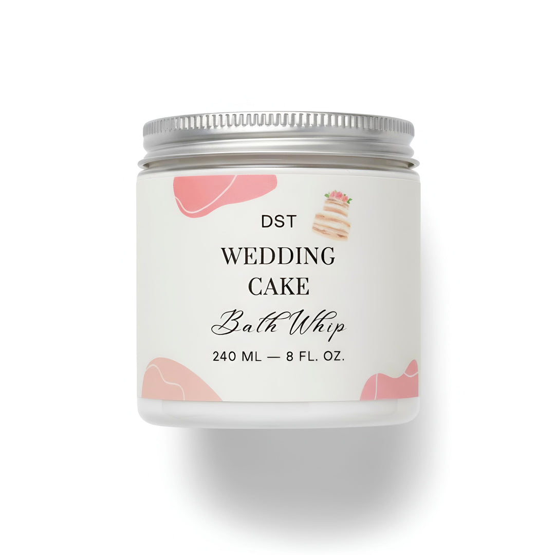 Jar of DST Wedding Cake Bath Whip on a white background