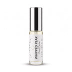 A 4.5 ml roll-on perfume bottle of Whipped Pear by Ost Fragrances, featuring a clear glass body, white label, and a reflective silver cap, set against a plain white background.