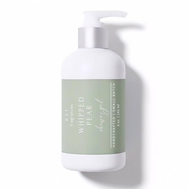 8oz bottle of Whipped Pear scented Shower Gel by DST Fragrances against a white background.