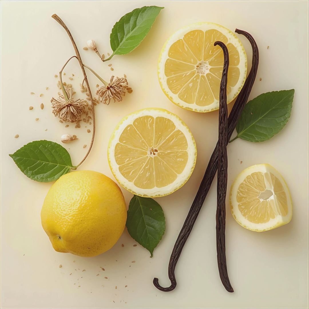 Litsea Cubeba Fragrance notes. Top notes: litsea cubeba, lemon. Middle Notes: Creamy Vanilla. Base notes: tonka bean