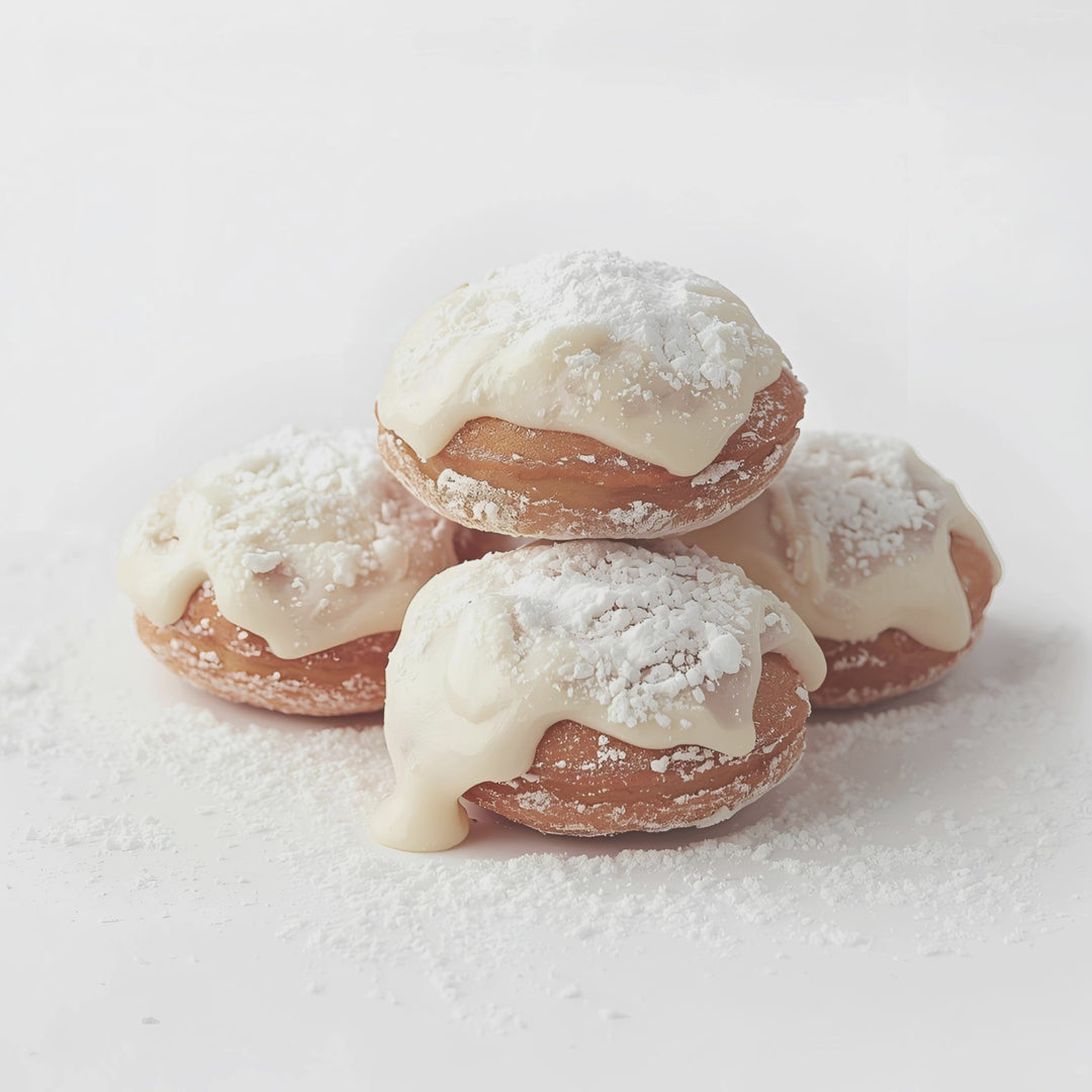 An exquisitely crafted fragrance that opens with the delectable aroma of fluffy fried pastry. As you savor this gourmand delight, you&