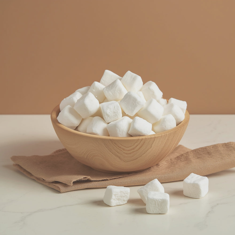 A soft, sweet blend that feels cozy and gently glowing. Fluffy marshmallow adds a creamy sweetness, while vanilla woods and sandalwood bring smooth, warm depth. A hint of musk keeps it light and skin‑soft.