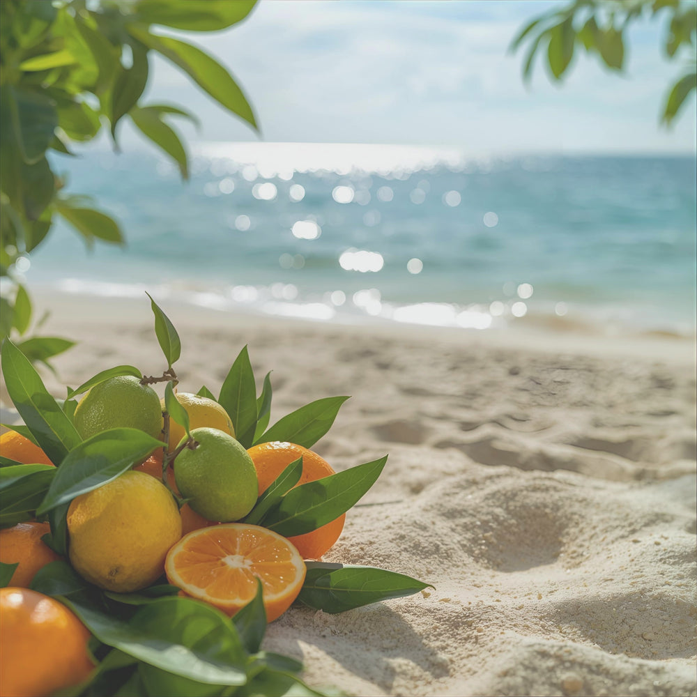 This enchanting fusion of vibrant citrus, luscious sun-drenched fruits, and a whisper of island breezes will sweep you away to a tropical paradise. Let the radiant symphony of scents unfold around you, igniting joy and endless summer bliss.

Top Notes: Sparkling Lemon, Zesty Lime

Middle Notes: Juicy Sunlit Fruits

Base Notes: Verdant Greenery