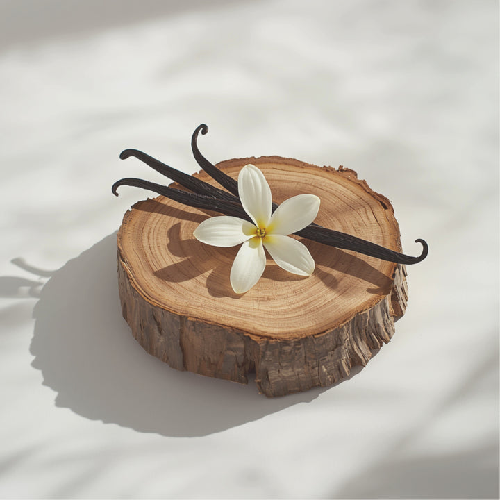A silky-smooth blend of almond and hazelnut opens the scent, leading into a warm heart of vanilla silk and tonka bean. It settles into a cozy base of caramel, glowing amber, and soft creamy woods.